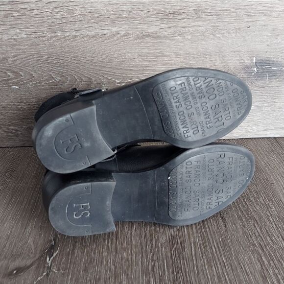 Franco Sarto Benton Biker Moto Harness Boots Black Leather Suede 6.5 - Picture 7 of 9